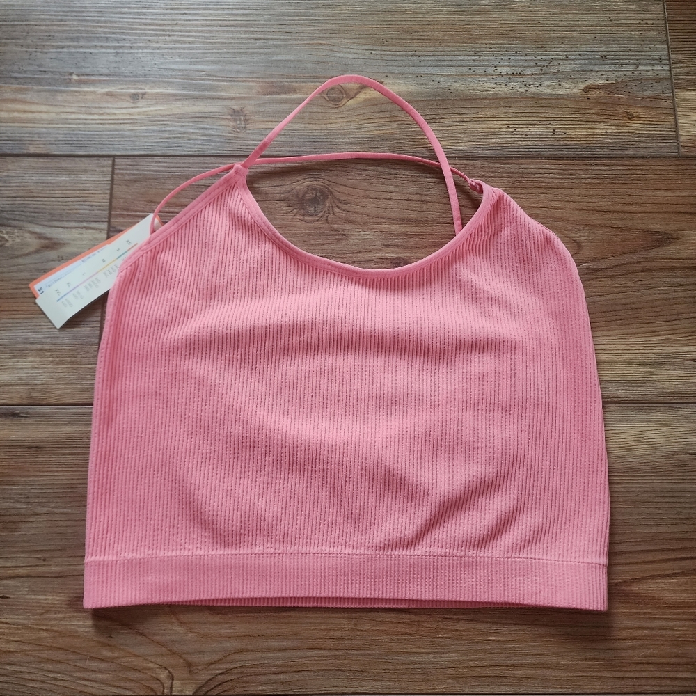 Colsie Brami Women's XL Coral Pink Cami Bralette Crop Top Tank NEW